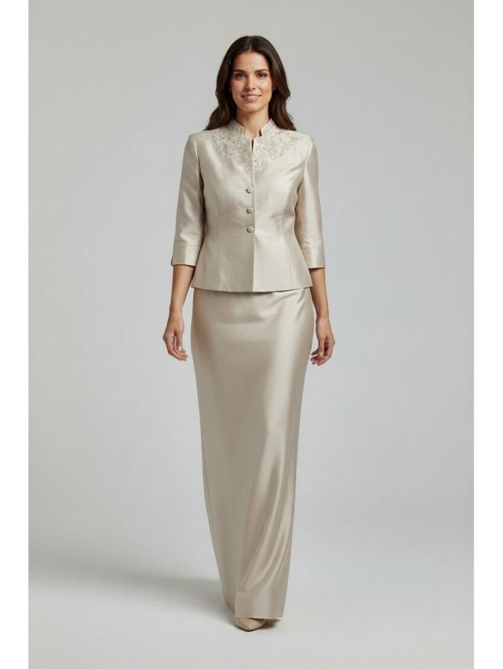 Jessica Howard Size 10 NWT Two-Piece Jacket Dress Champaign 3/4 Sleeve
